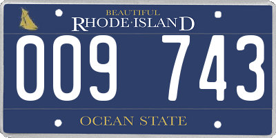 RI license plate 009743