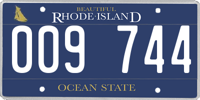 RI license plate 009744