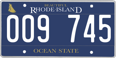 RI license plate 009745