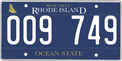 RI license plate 009749