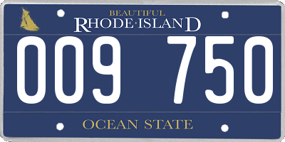 RI license plate 009750