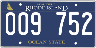 RI license plate 009752