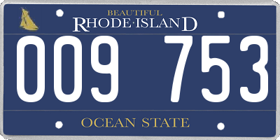 RI license plate 009753