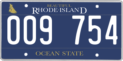 RI license plate 009754