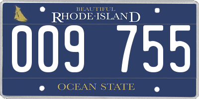 RI license plate 009755