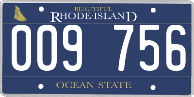 RI license plate 009756