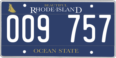 RI license plate 009757