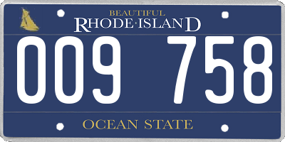 RI license plate 009758