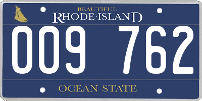 RI license plate 009762