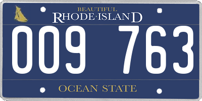 RI license plate 009763