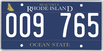 RI license plate 009765