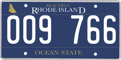 RI license plate 009766