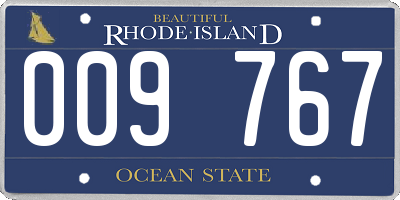 RI license plate 009767