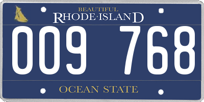 RI license plate 009768