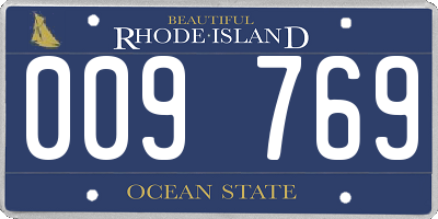 RI license plate 009769