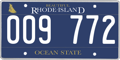 RI license plate 009772