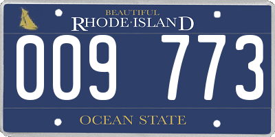 RI license plate 009773