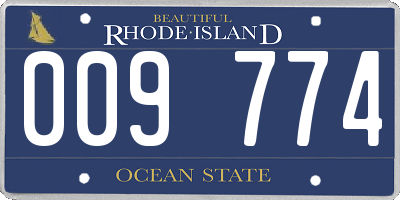 RI license plate 009774