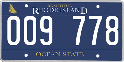 RI license plate 009778