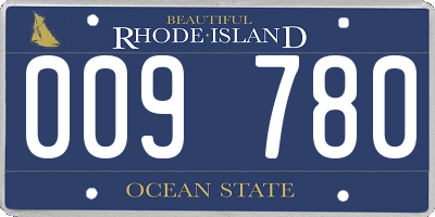 RI license plate 009780