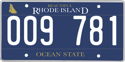 RI license plate 009781