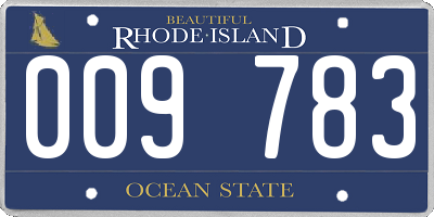 RI license plate 009783