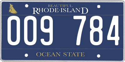 RI license plate 009784