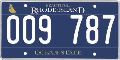 RI license plate 009787