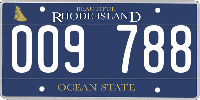 RI license plate 009788