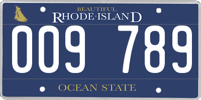 RI license plate 009789