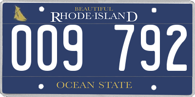 RI license plate 009792