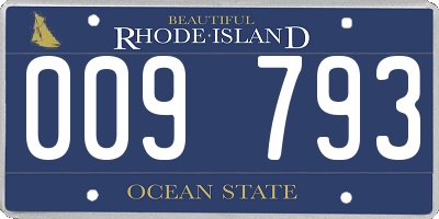 RI license plate 009793