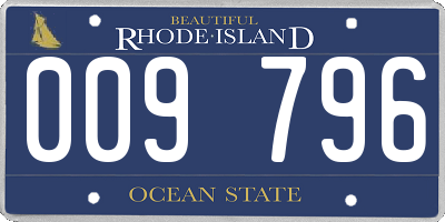 RI license plate 009796