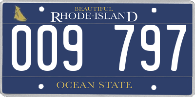 RI license plate 009797