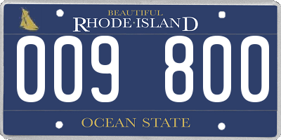 RI license plate 009800