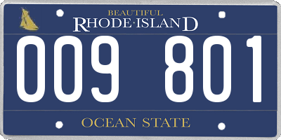 RI license plate 009801