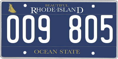 RI license plate 009805