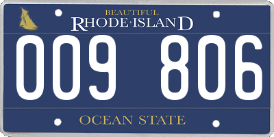 RI license plate 009806