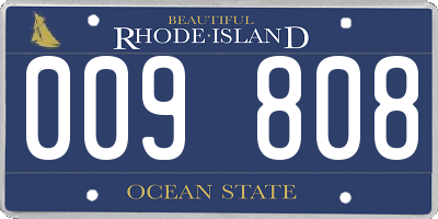 RI license plate 009808