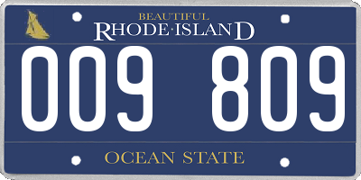 RI license plate 009809