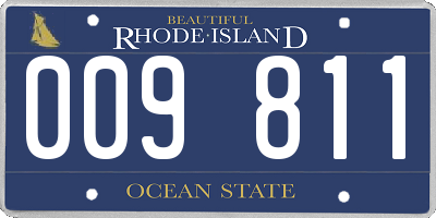 RI license plate 009811