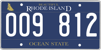 RI license plate 009812