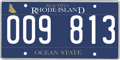 RI license plate 009813