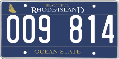 RI license plate 009814