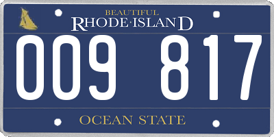 RI license plate 009817