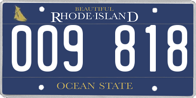 RI license plate 009818