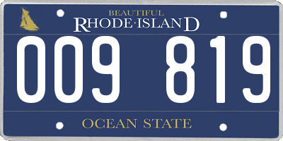 RI license plate 009819