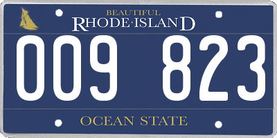 RI license plate 009823