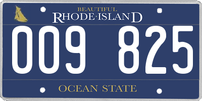 RI license plate 009825