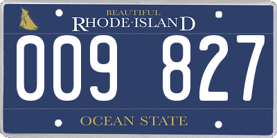 RI license plate 009827